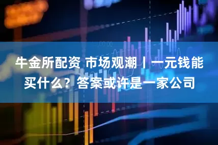 牛金所配资 市场观潮丨一元钱能买什么？答案或许是一家公司