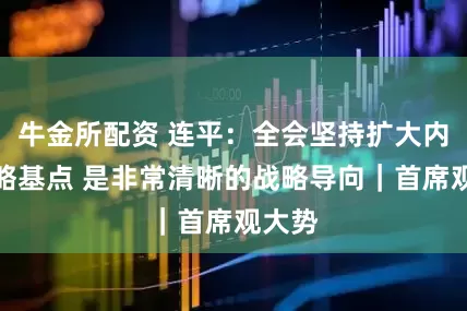 牛金所配资 连平：全会坚持扩大内需战略基点 是非常清晰的战略导向｜首席观大势